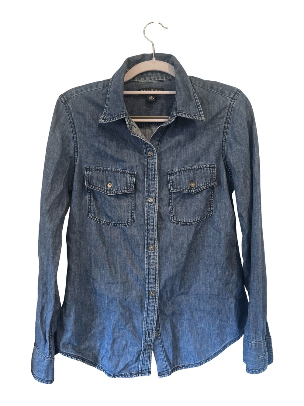 Banana Republic Denim Button-Up Shirt - Blue